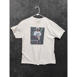 Almost Friday Graphic T Shirt Mens Size L White Crew Neck Short Sleeve